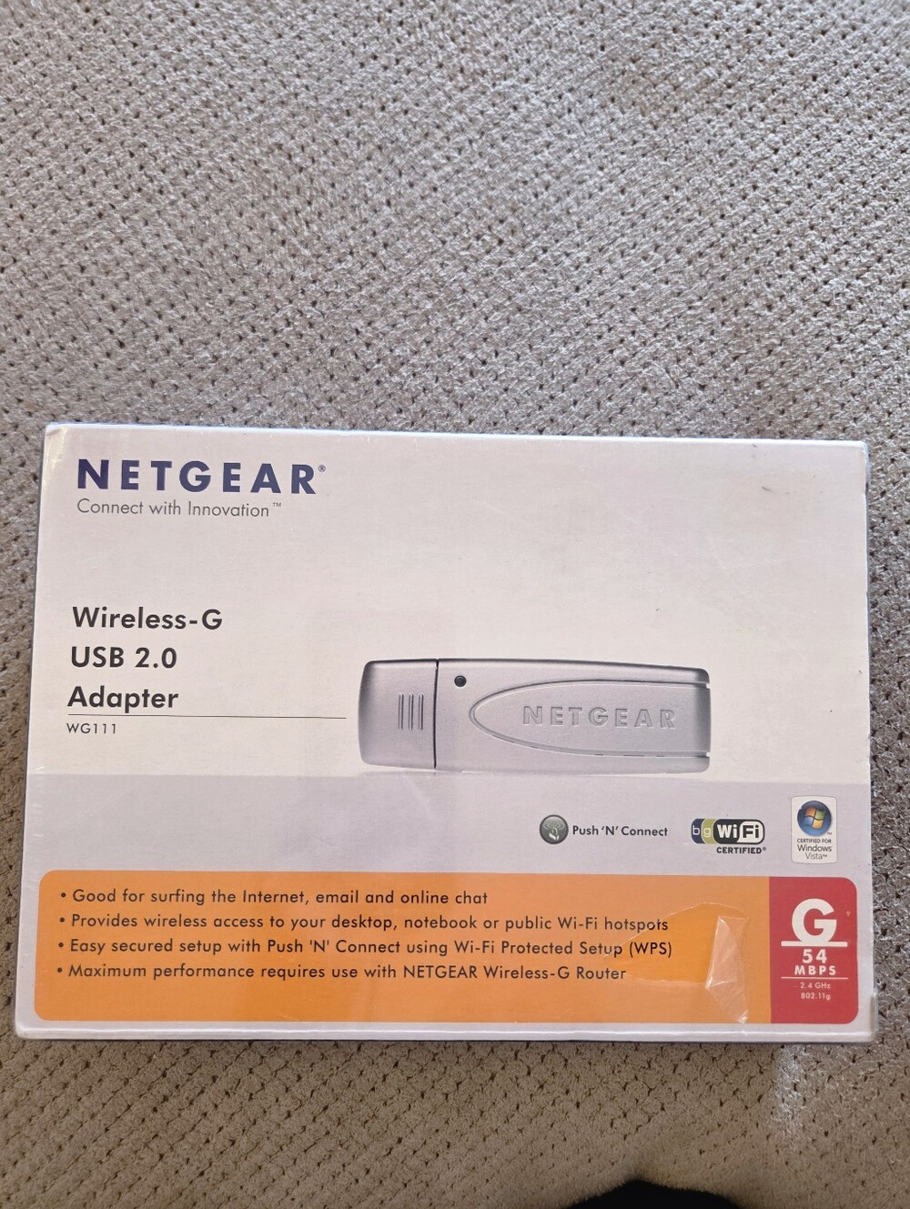 NETGEAR Wireless-G 54 MBPS USB 2.0 ADAPTER WG111 BRAND NEW SEALED IN BOX